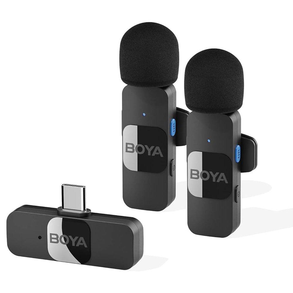 Boya Ultracompact 2.4GHz Wireless Microphone, USB – C Port, BY-V20 – Black