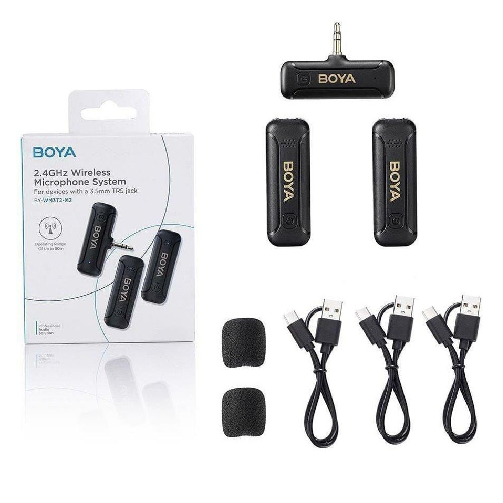 Boya Ultracompact 2.4GHz Wireless Microphone, USB-C Port, BY-WM3T2-M2 - Black