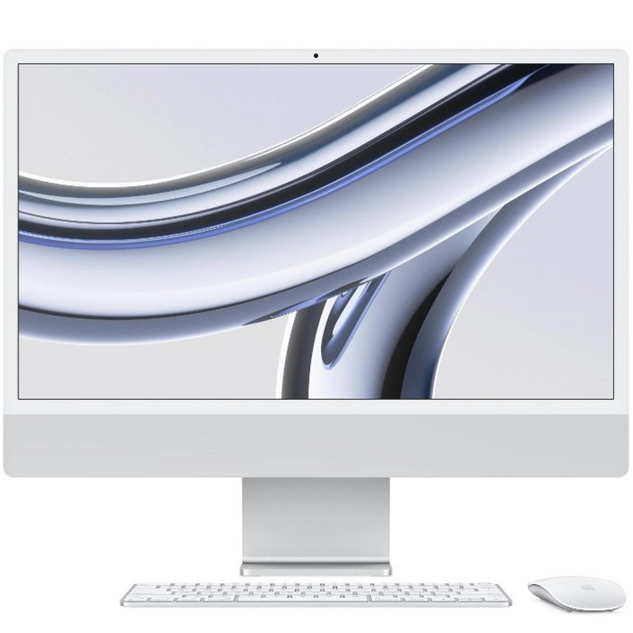 Apple iMac All-In-One Desktop (2023), M3 Processor, 8GB RAM, 256GB SSD, 24-inch 4.5K Retina Display, Touch ID, macOS Sonoma, MQRJ3AB/A - Silver