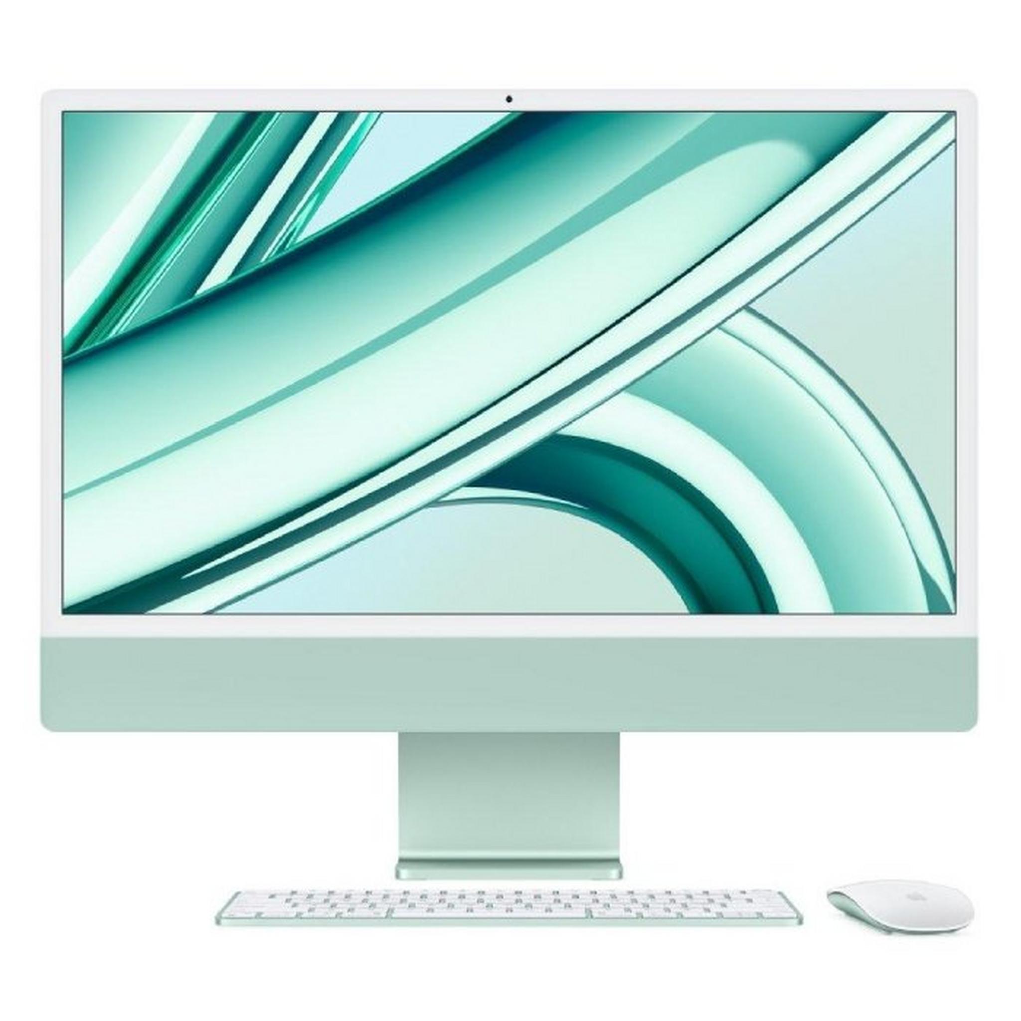 Apple iMac All-In-One Desktop (2023), M3 Processor, 8GB RAM, 512GB SSD, 24-inch 4.5K Retina Display, Touch ID, macOS Sonoma, MQRP3AB/A - Green
