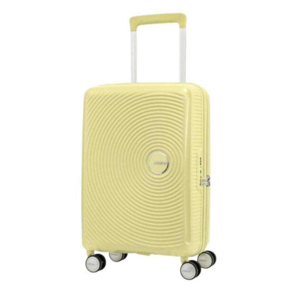 American Tourister Curio Spinner Hard Luggage Trolley Bag, 55cm, AO8X13023– Custard Yellow