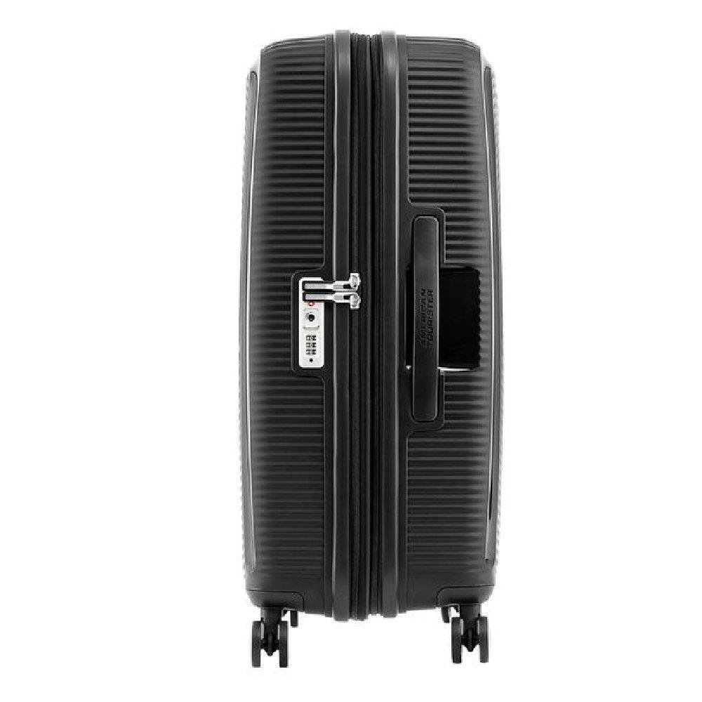 حقيبة سفر كوريو بجوانب صلبة وعجلات دوارة من أمريكان توريستر، مقاس 80 سم، AO8X09025– أسود