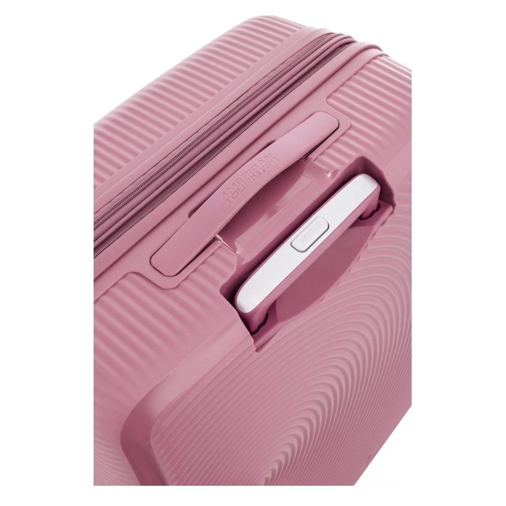 American Tourister Curio Spinner Hard Luggage Trolley Bag, 55cm, AO8X70023– Peach