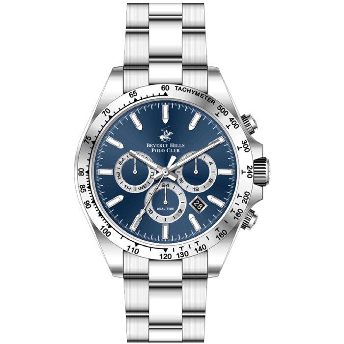 Beverly Hills Polo Club Men’s Watch, Chrono, 42mm, BP3127X.390 – Silver