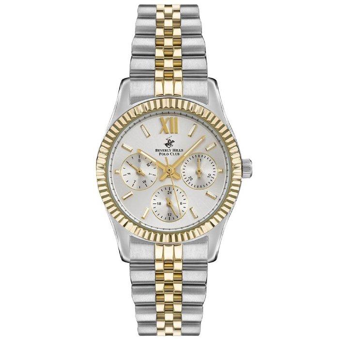 Beverly Hills Polo Club Women’s Watch, Chrono, 34mm, BP3169C.230 – Silver/Gold