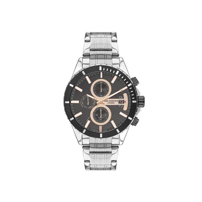 Lee Cooper Watch for Men, Multi Function, 44mm, Metal Strap, LC07529.060 – Silver