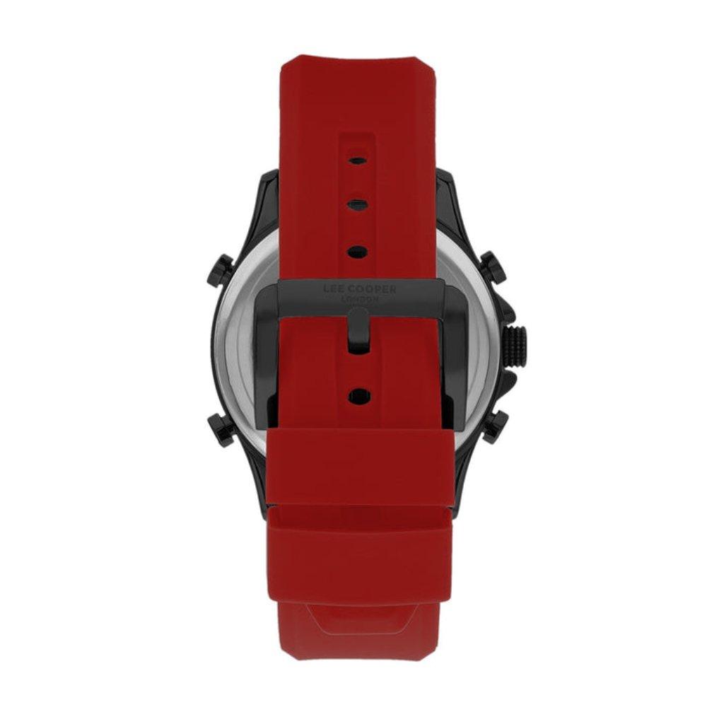 ساعة للرجال من لي كوبر، رقمية، 46 ملم، سوار من السيليكون، LC07559.658 – أحمر
