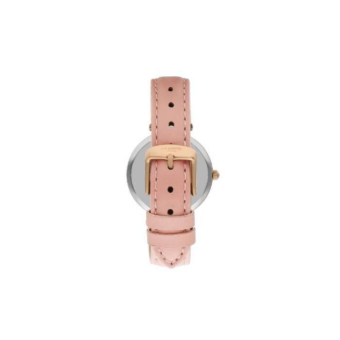Lee Cooper Dial Watch for Women, Analog, 34mm, Leather Strap, LC07602.418 – Pink