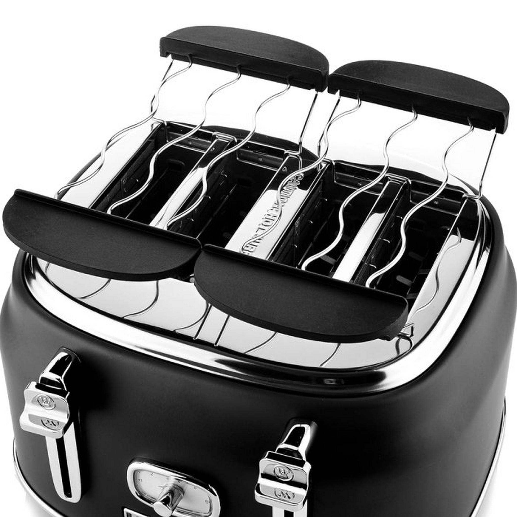 WestingHouse Retro Toaster, 1750W, 4 slices, WKTTB809UBK – Black