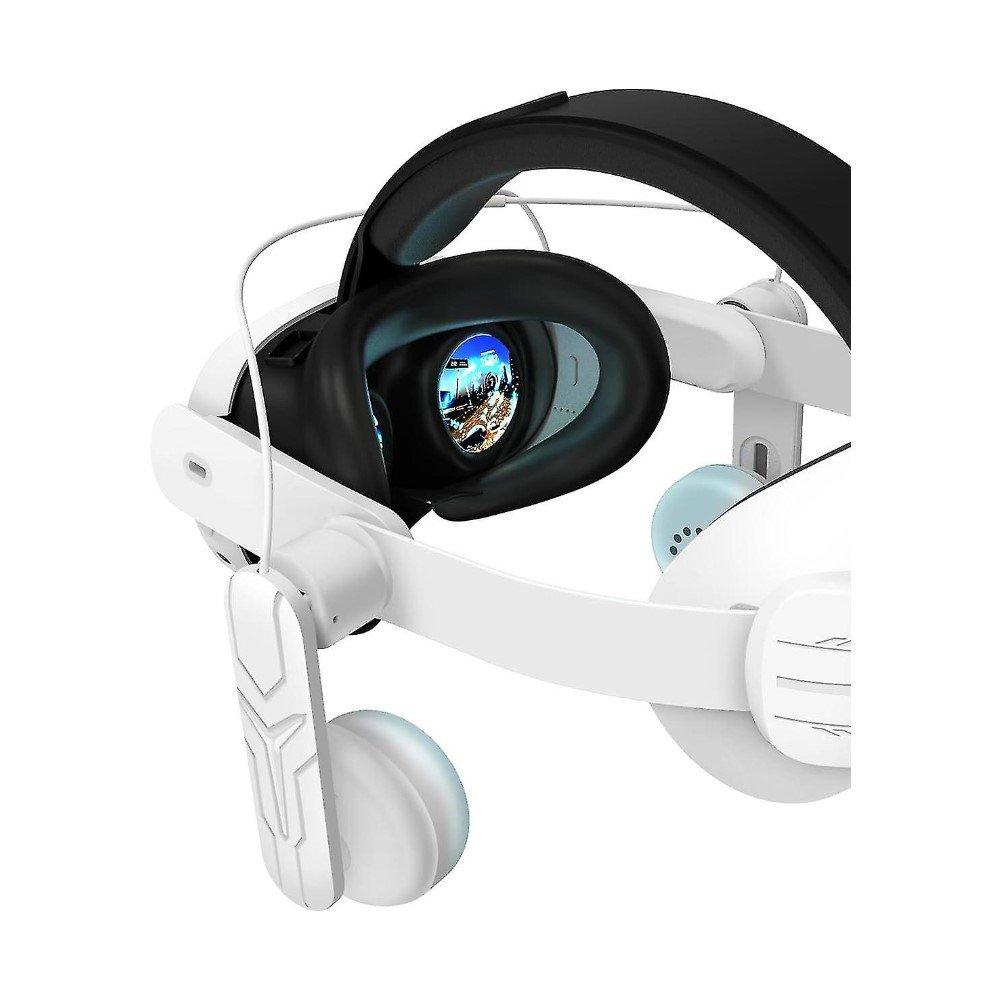 Gamax Adjustable Head Mount with Earphones for Meta Quest 3 – White
