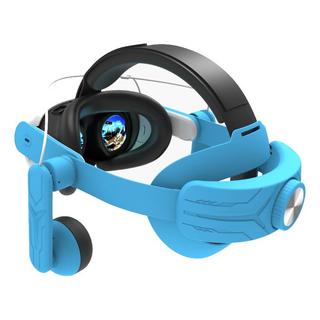 Buy Gamax adjustable head mount with earphones for meta quest 3 – blue in Kuwait