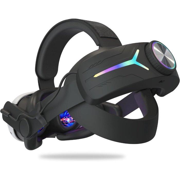 Gamax Charging RGB Head Mount with Earphones for Meta Quest 3 – Black