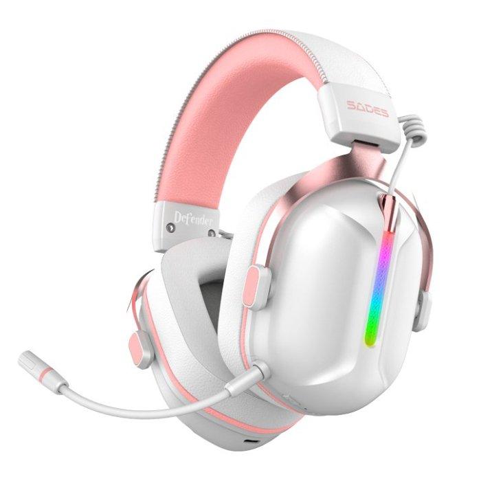 SADES Defender Tri-Mode Wireless Headset – White