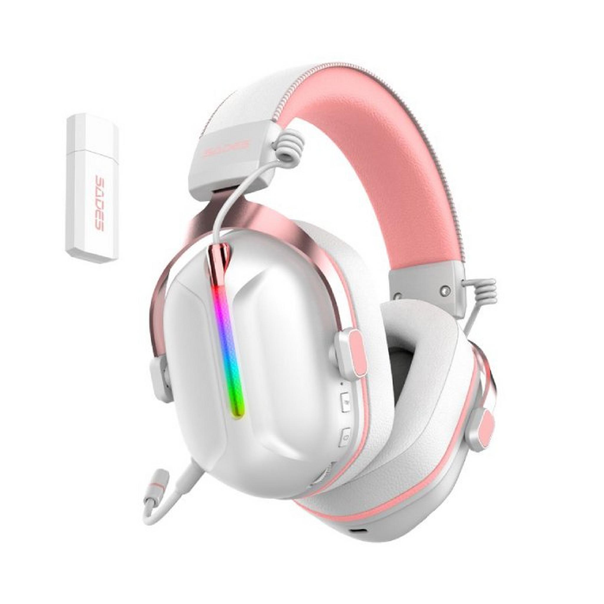 SADES Defender Tri-Mode Wireless Headset – White