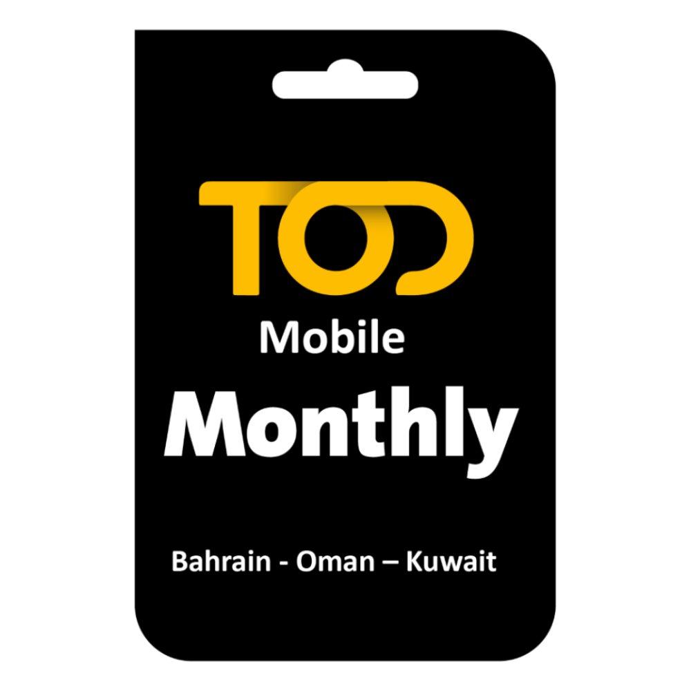 TOD Mobile Monthly Subscription, Bahrain / Oman / Kuwait – Tier 1B