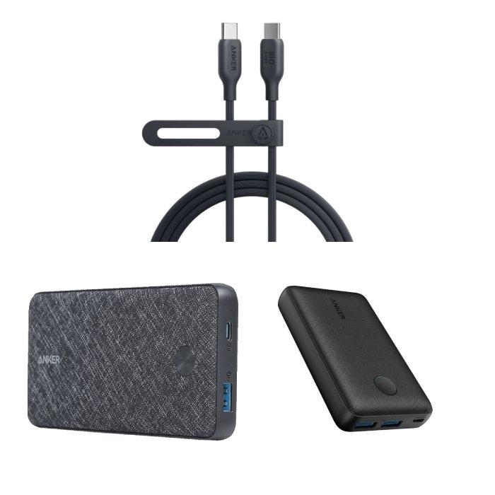 Anker 544 USB-C to USB-C Cable (Bio-Based) 140W (0.9m) + Anker PowerCore Metro 20000mAh PD 20W Power Bank + Anker PowerCore Select 10,000mAh Powerbank – Black