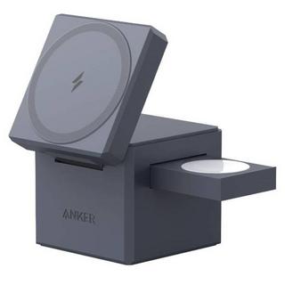 Buy Anker 3-in-1 cube with magsafe 1 wireless charger, y1811ka1 – gray in Kuwait