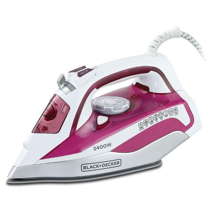 Buy Black & decker steam iron, 2400w, 380ml, x2400-b5 – magenta in Kuwait