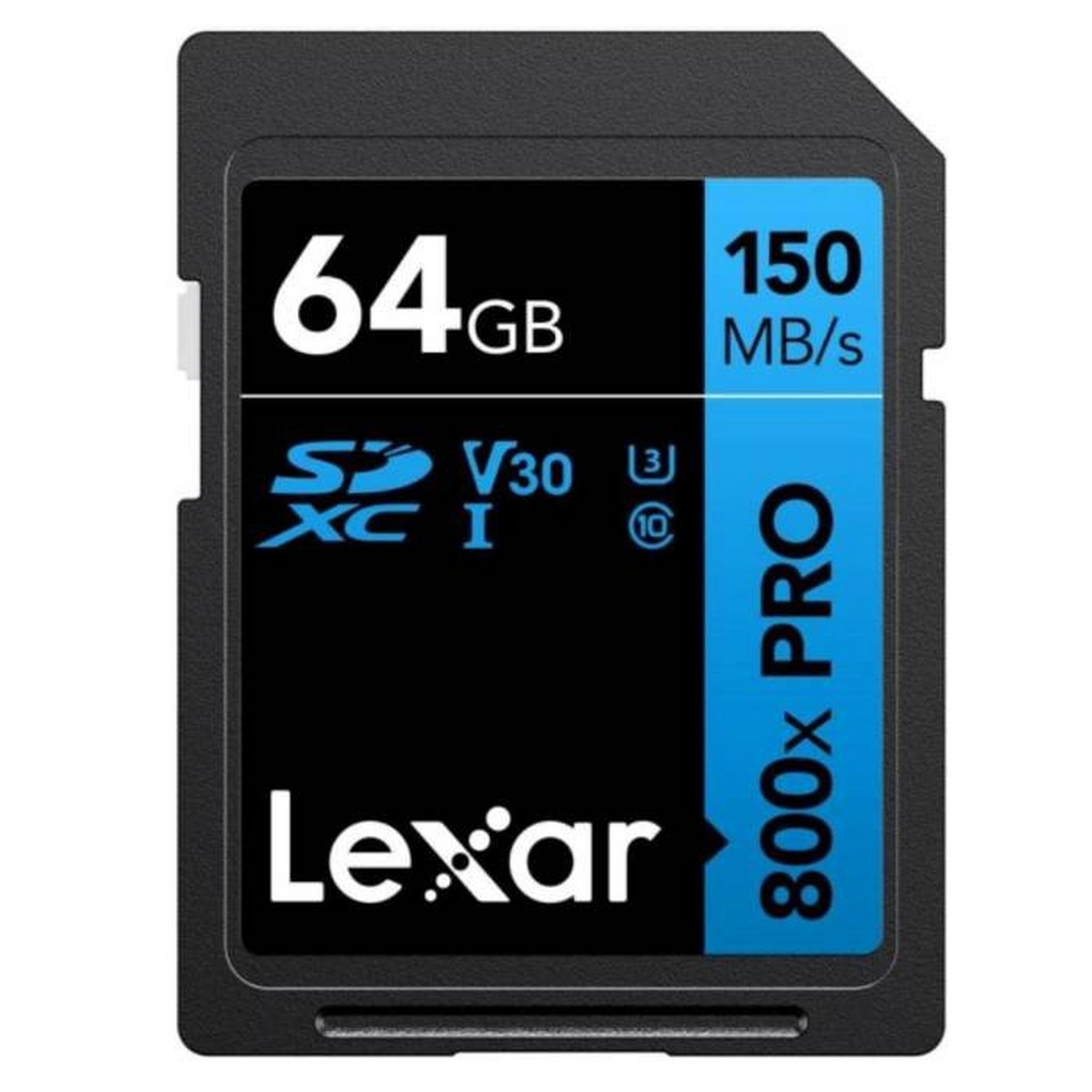 Lexar 800x Pro SDHC/SDXC UHS-I Card BLUE Series, 64GB, LSD0800P064G-BNNNG