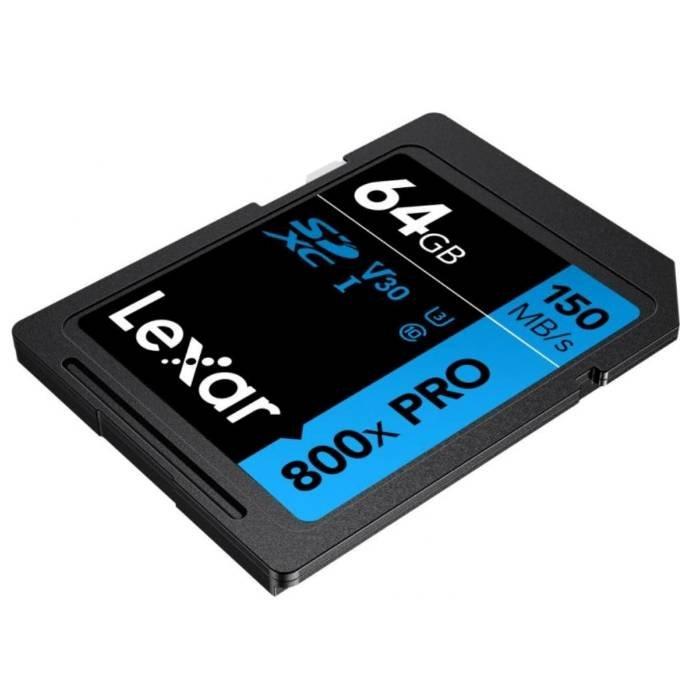 بطاقة ذاكرة 800x برو سلسلة بلو SDHC/SDXC UHS-I من ليكسر، 64 جيجابايت، LSD0800P064G-BNNNG