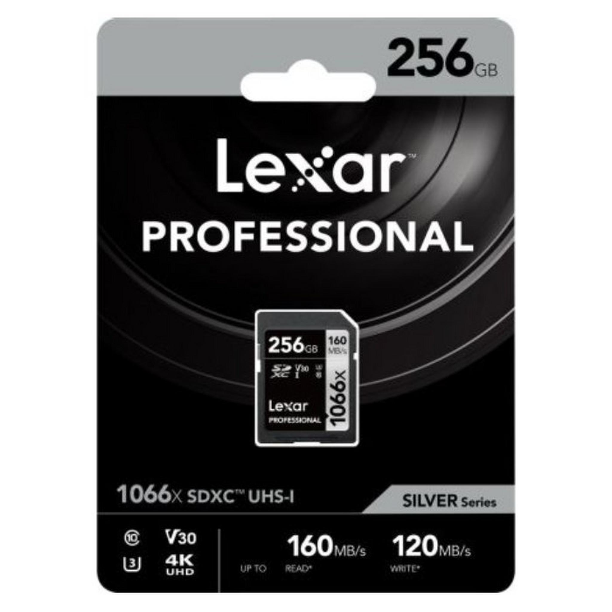 Lexar 1066x SDXC SILVER Series Memory Card, 256GB,  LSD1066256G-BNNNG