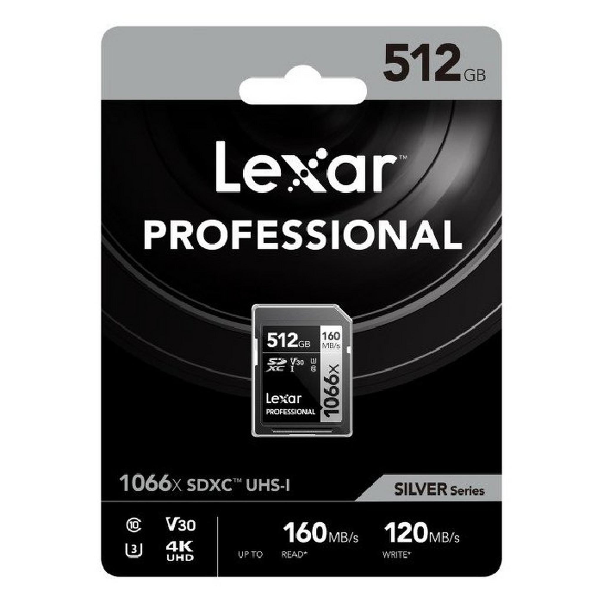 Lexar 1066x SDXC SILVER Series UHS-I Card, 512GB,  LSD1066512G-BNNNG