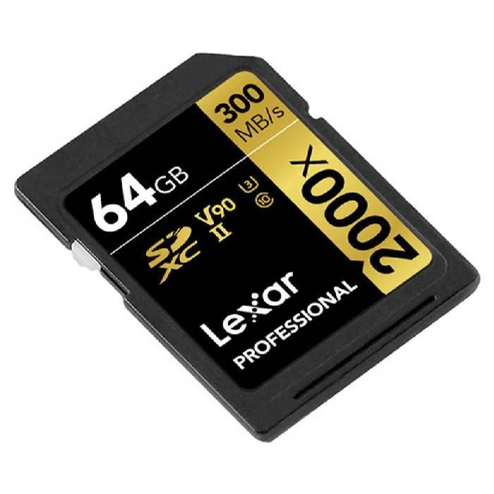 Lexar High-Performance 2000X Pro SDHC SDXC UHS-IISD Gold Series Card, 64GB -LSD2000064G-BNNNG