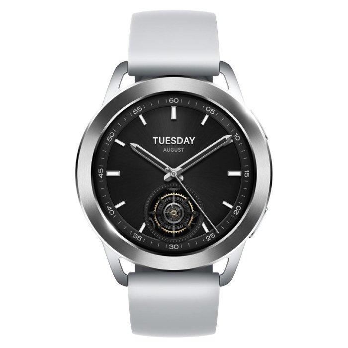 Buy Xiaomi s3 smart watch, 1. 43-inches amoled display, rubber strap, bhr7873gl – silver in Kuwait