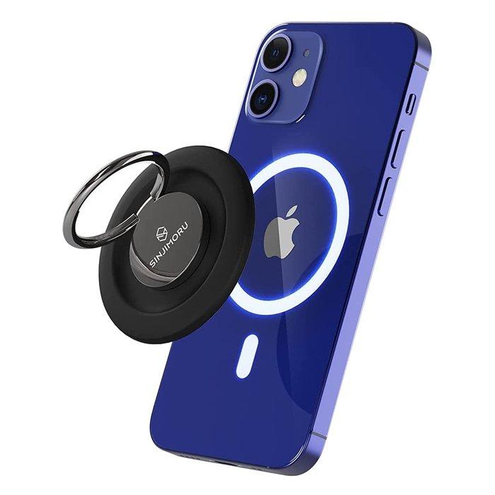 Sinjimoru M-Ringo Magnetic Ring Holder for MagSafe Case, SMA-RING-MINI-MB - Metallic Black