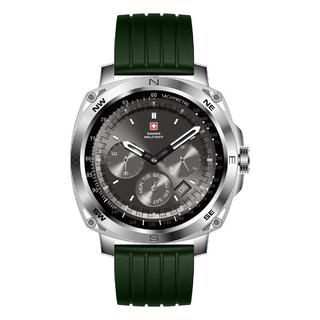 Buy Swiss military dom 4 smart watch silicone strap, sm-wch-dom4-sfgrsi - green in Kuwait