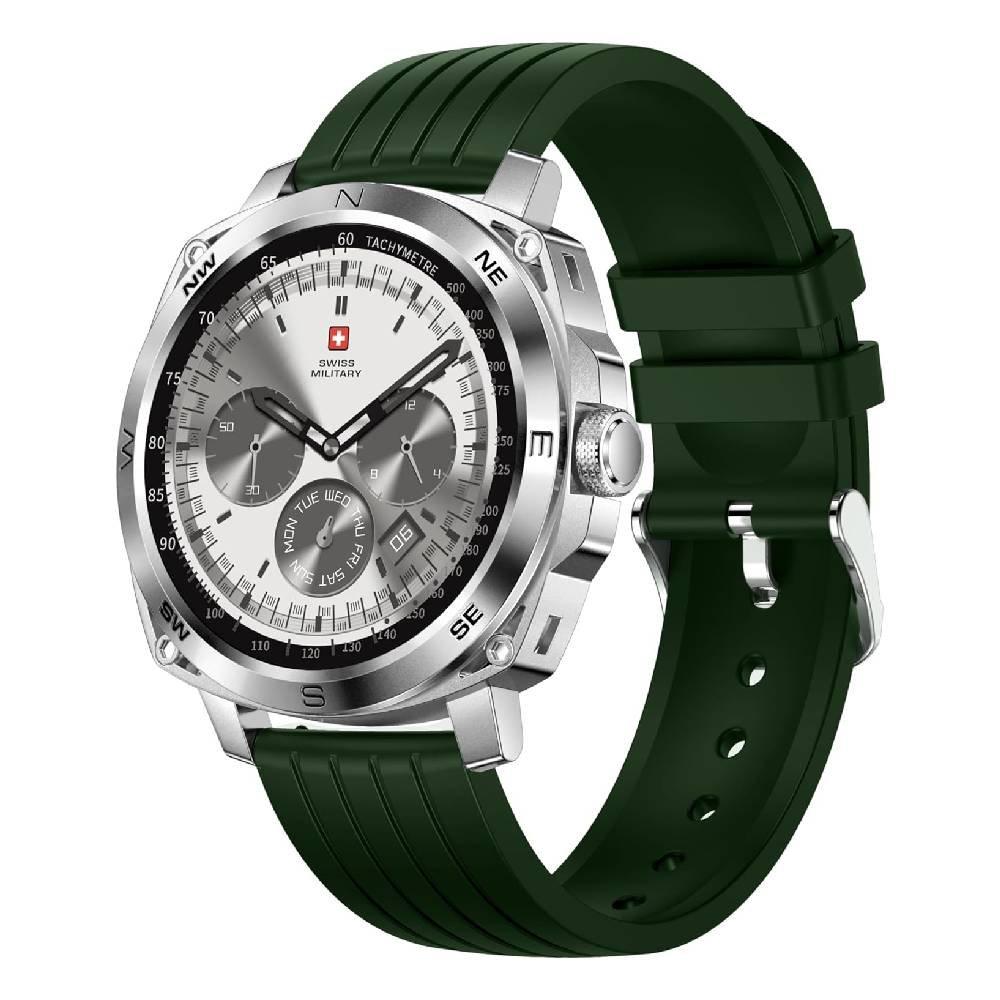 Swiss Military Dom 4 Smart Watch Silicone Strap, SM-WCH-DOM4-SFGrSi - Green