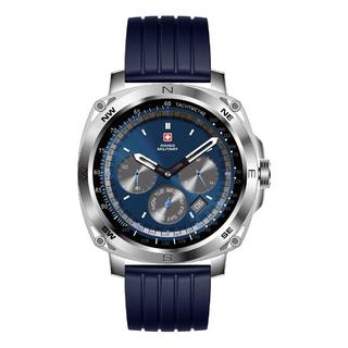 Buy Swiss military dom 4 smart watch silicone strap, sm-wch-dom4-sfblsi - blue in Kuwait