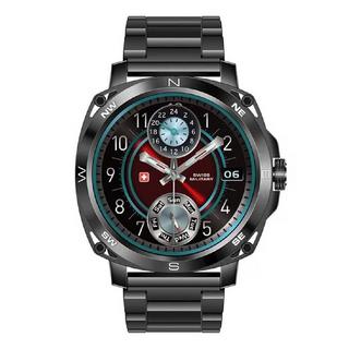 Buy Swiss military dom 4 smart watch metal strap, sm-wch-dom4-gfgstl - gun metal in Kuwait