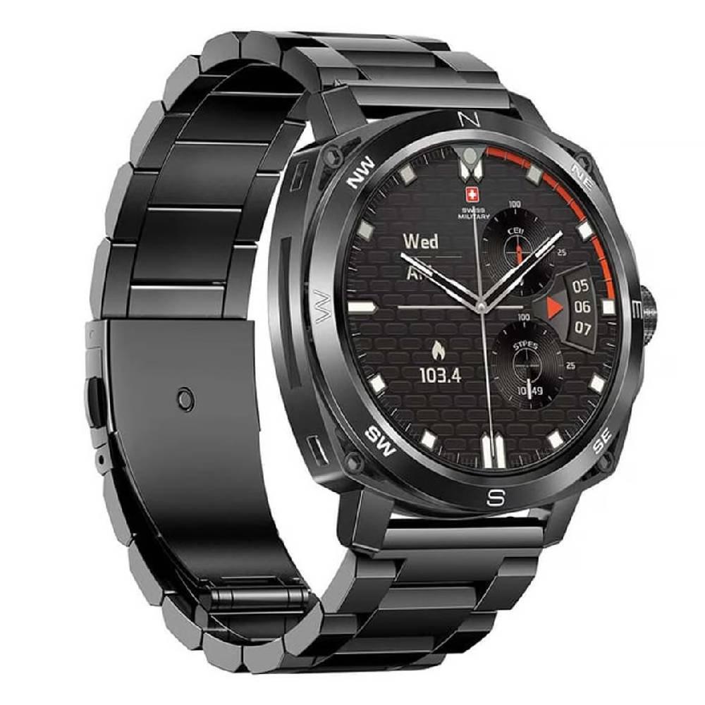 ساعة سويس ميليتاري دوم 4 الذكية بسوار معدن، SM-WCH-DOM4-GFGStl - معدني