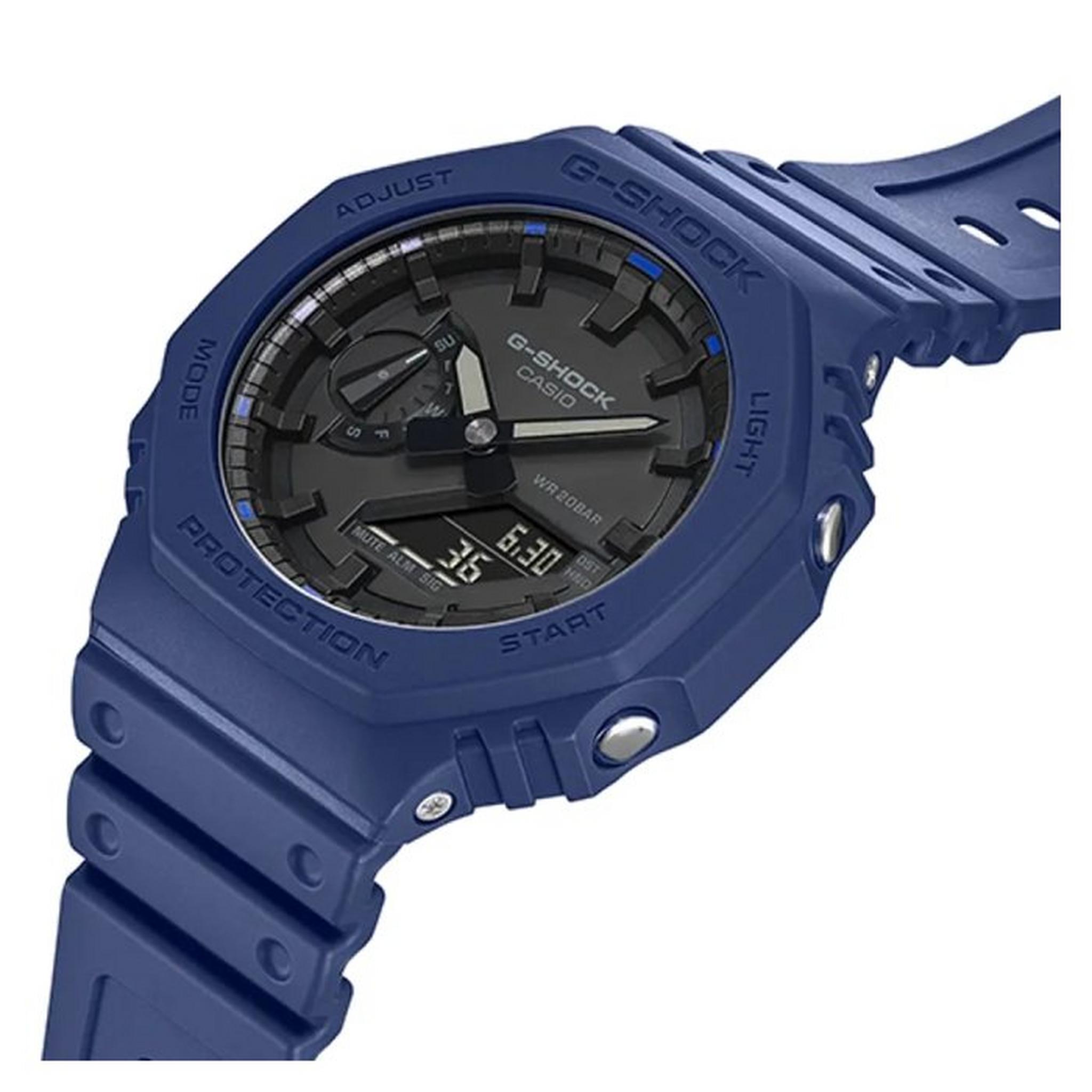 ساعة كاسيو جي-شوك يوث للرجال, ديجيتال/انالوج, 48 مم, GA-2100-2ADR  – أزرق