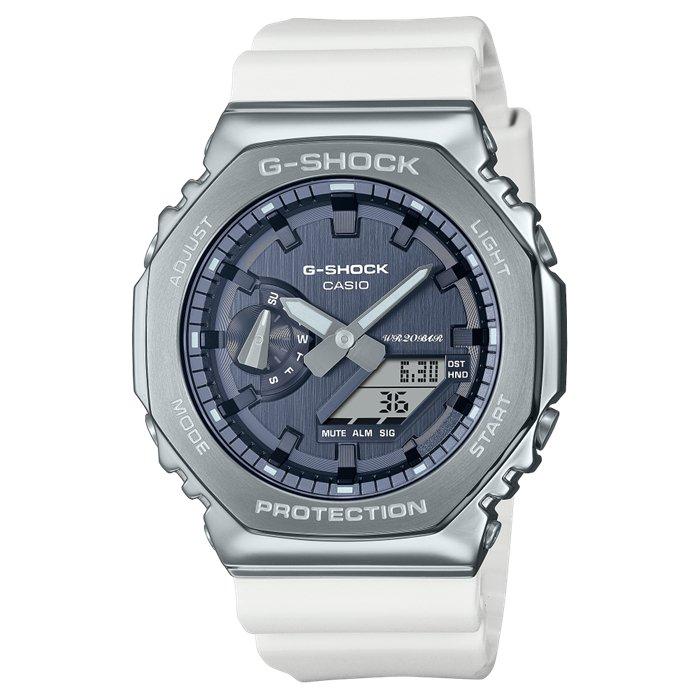 Buy Casio g-shock men’s watch, analogue/digital, 49mm, gm-2100ws-7adr – white in Kuwait