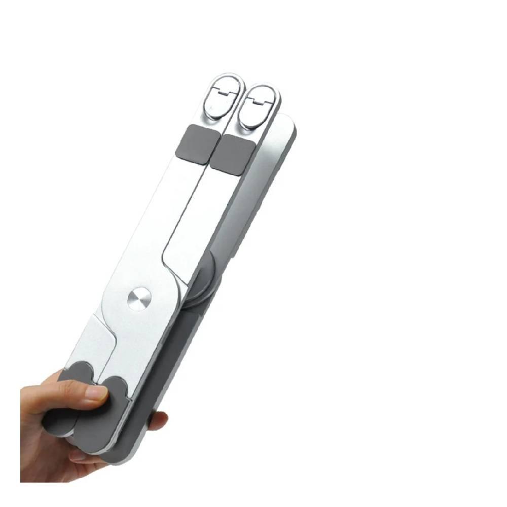 Blupebble  Double-x Adjustable & Foldable Laptop Stand, BP-DBLXSTAND11.17 - Silver