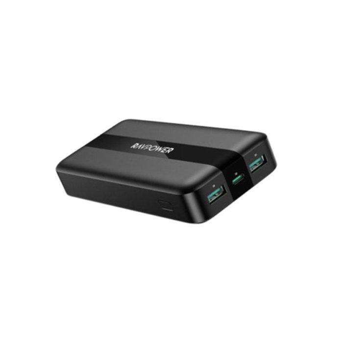 RAVPower 3-Ports Power Bank, 20000mAh PD Fast Charging,  20W, RP-PB235 - Black