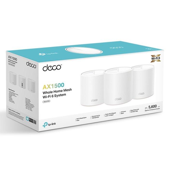 TP-Link Deco Mesh System, Wi-Fi 6, Dual-band, DECO X10(3-PACK) - White