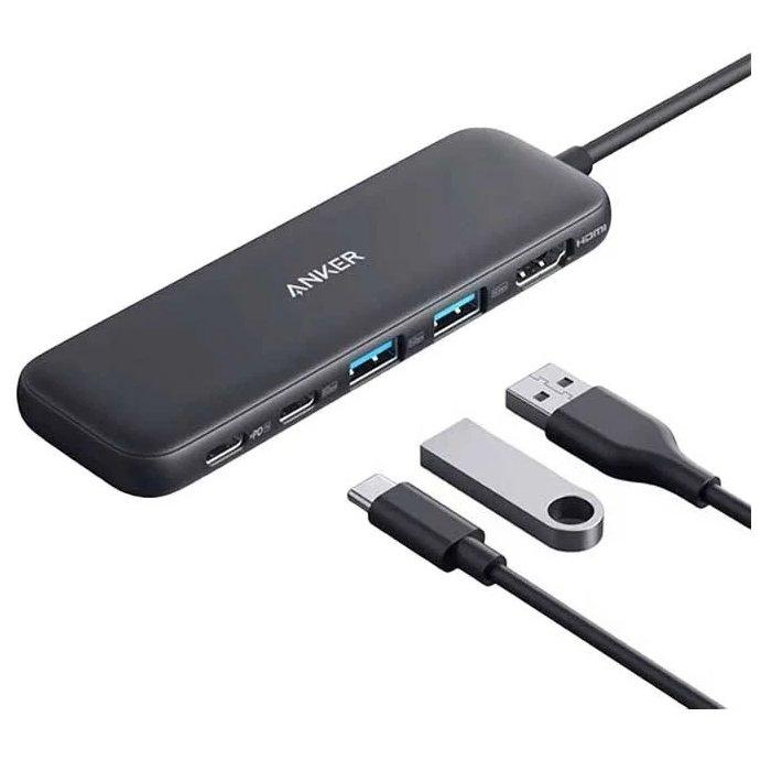 Anker 332 USB-C Hub 5 in1 USB-C Connector, A8355H11 - Black