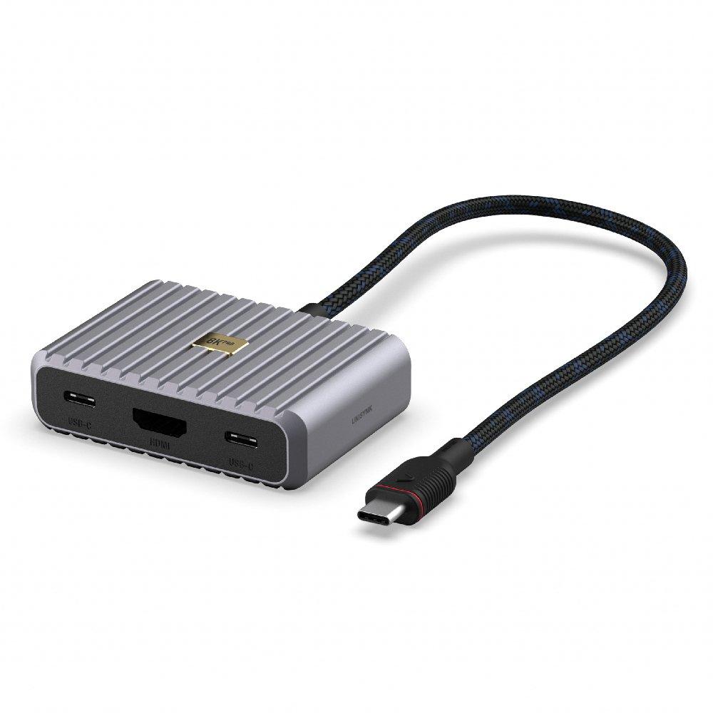 UNISYNK 5 Port USB-C Hub 8K Pro, 100W, 10397 – Grey