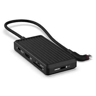 Buy Unisynk 8 port usb-c hub v2 laptop charger, 100w, 10385 – black in Kuwait