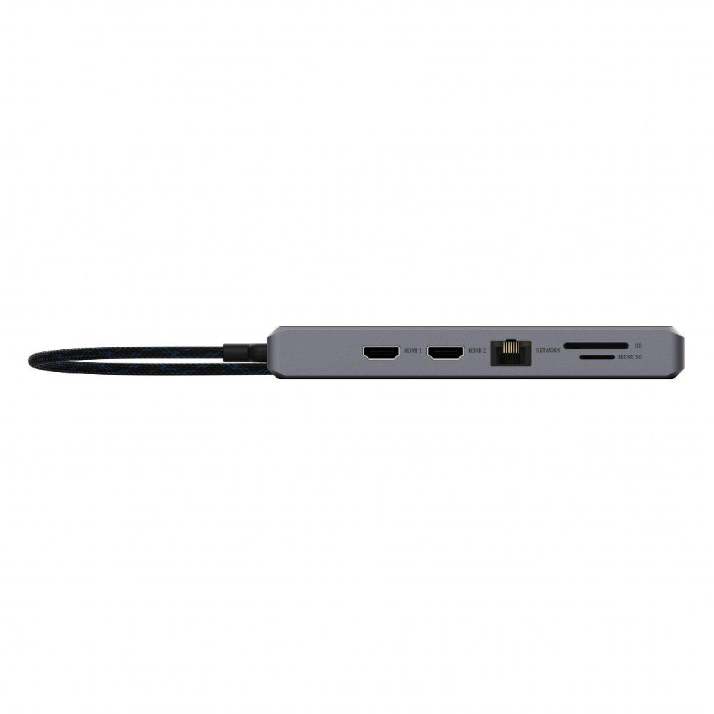 Unisynk 12 Port Dual Display USB-C Hub 8K Pro, 10399 – Grey