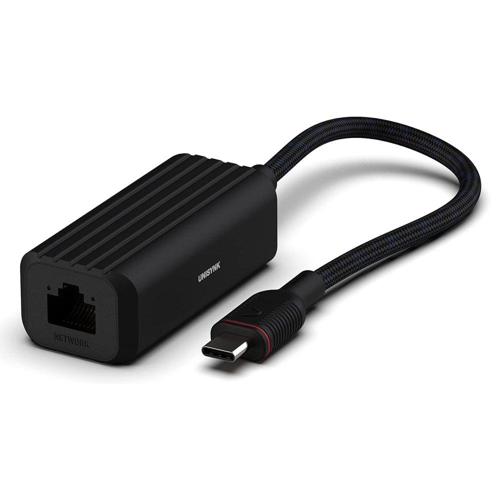 UNISYNK USB-C to Network Adapter, 10379 – Black
