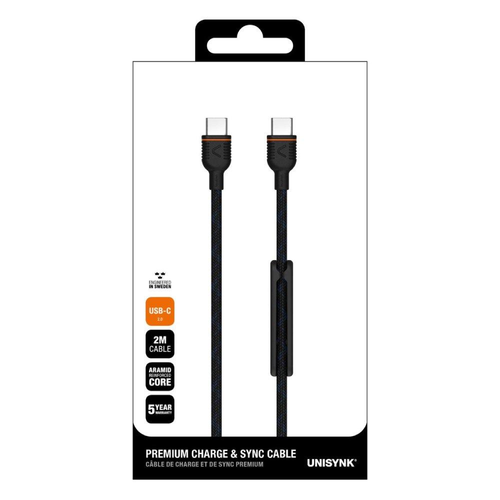 UNISYNK USB-C to USB-C Cable, 60W, 10348 – Black
