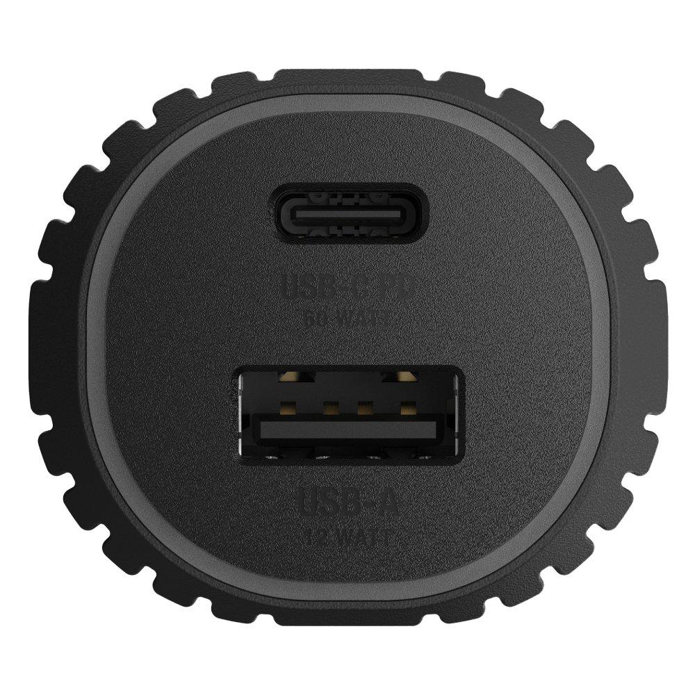 Unisynk USB-C/A Car Charger PD, 72W, 10408 - Black