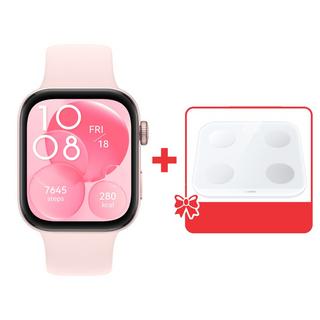 Buy Pre-order huawei watch fit 3, aluminum body, silicone strap pink + huawei scale 3 in Kuwait