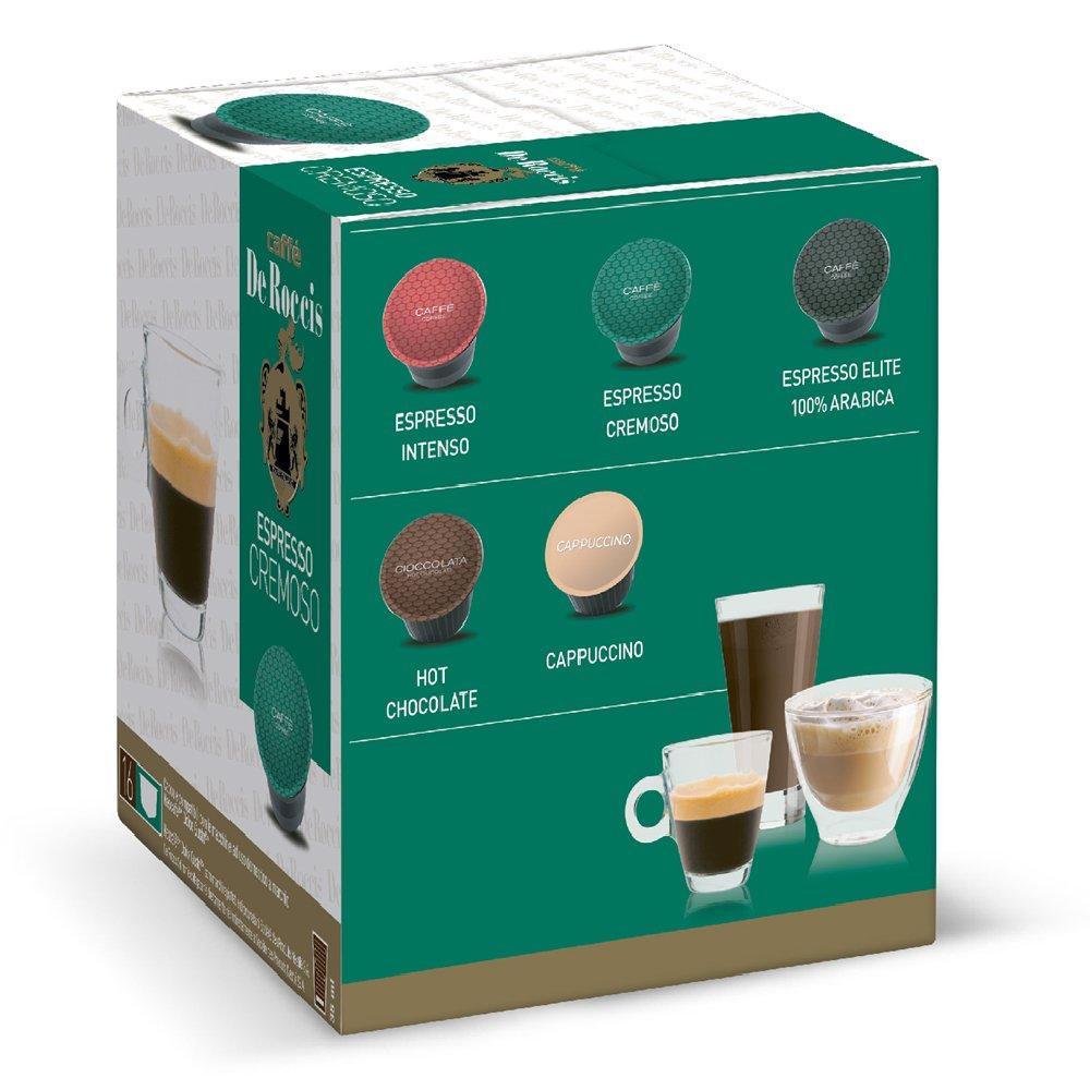 Caffe DE Roccis Dg Espresso Cremoso Coffee 16 Capsule, 1ROCC14