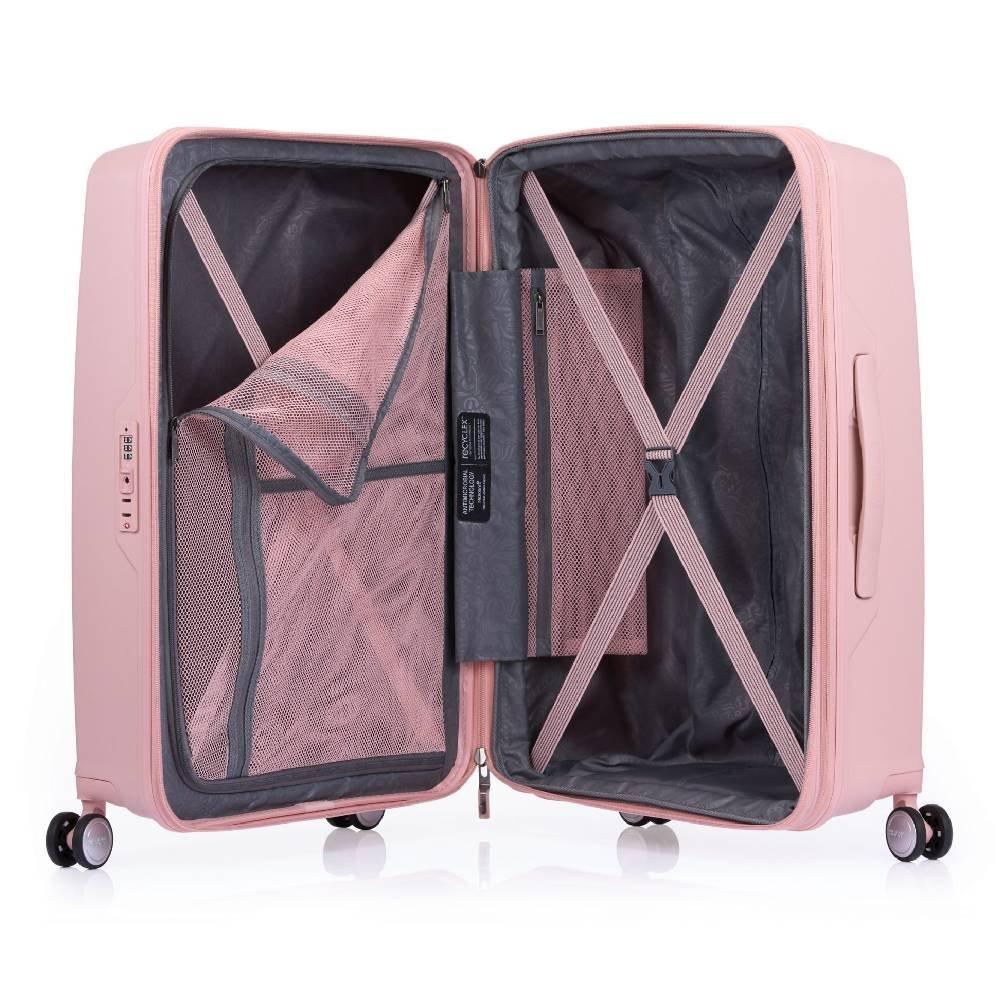 American Tourister ARGYLE Hard Spinner Luggage, 55cm, QH7X00001- Hard Pink
