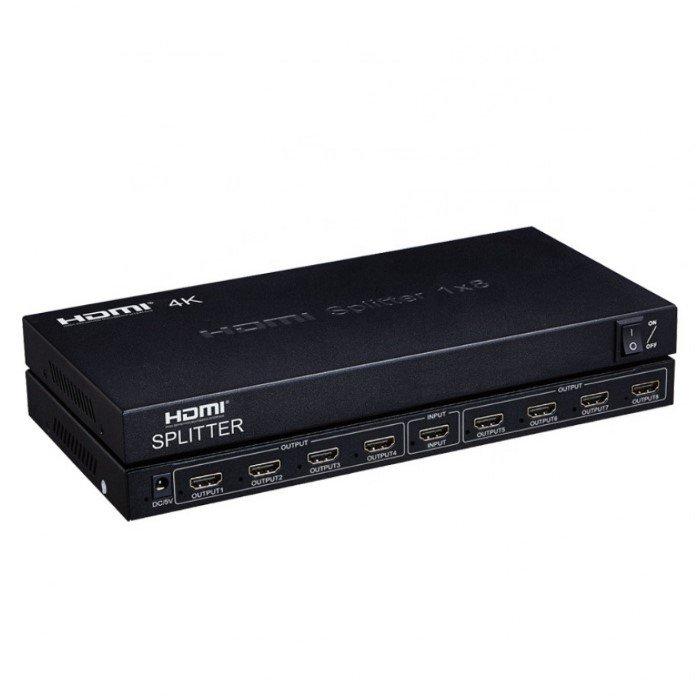 Buy Rtc hdmi splitter with 8 hdmi ports, 4k 60hz, 76-5-8-v2. 0 - black in Kuwait